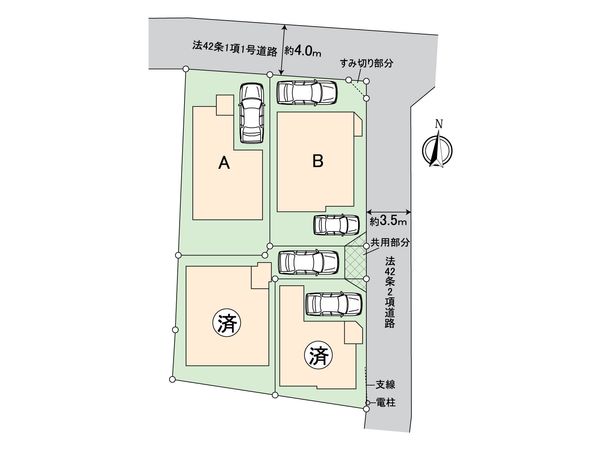 猪方1丁目 新築戸建 B号棟 全体区画図 猪方1丁目 新築戸建 B号棟 全体区画図