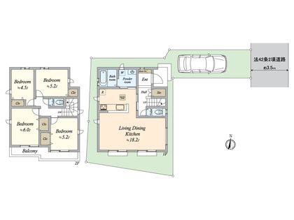 猪方1丁目 新築戸建 C号棟 間取図(平面図)