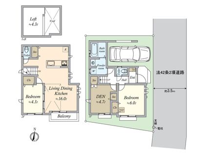 猪方1丁目 新築戸建 D号棟 間取図(平面図)