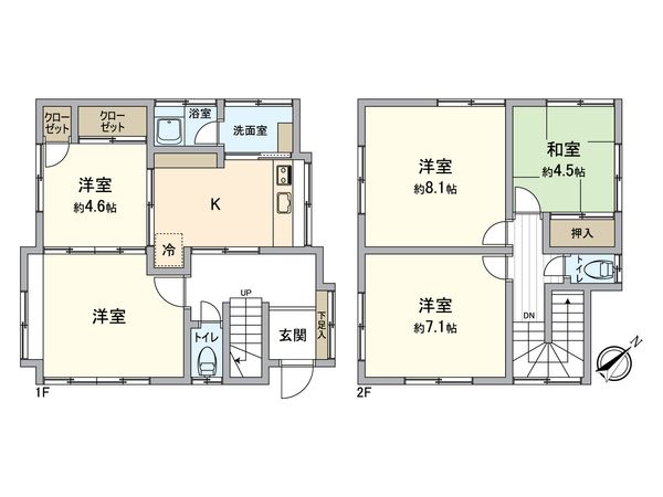 岩戸南3丁目 戸建 間取図(平面図)