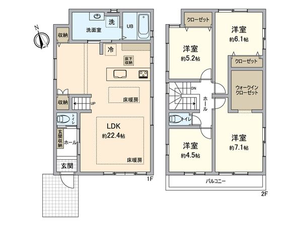 岩戸南3丁目 新築戸建 1号棟 間取図(平面図)