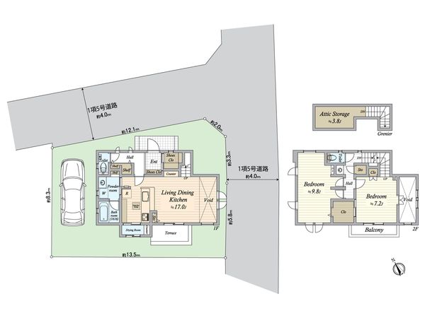 狛江市岩戸南3丁目 戸建 間取図(平面図) 狛江市岩戸南3丁目 戸建 間取図(平面図)