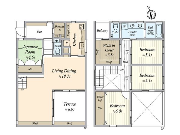 南雪谷4丁目 戸建 間取図(平面図) 南雪谷4丁目 戸建 間取図(平面図)