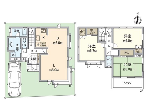 岩戸南3丁目 戸建 間取図(平面図) 岩戸南3丁目 戸建 間取図(平面図)