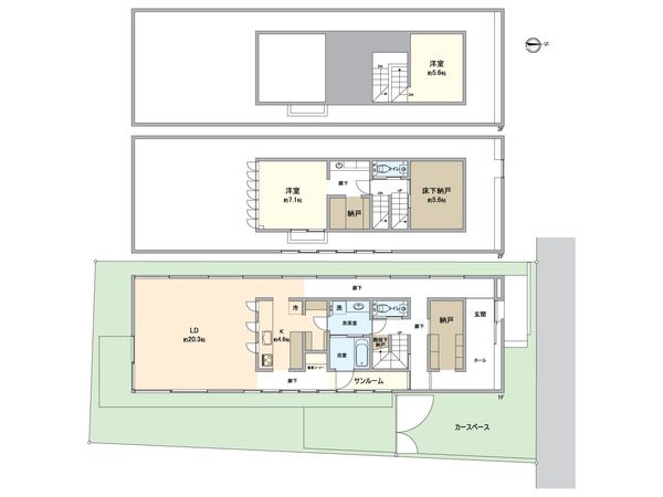 上井草1丁目 戸建 間取図(平面図) 上井草1丁目 戸建 間取図(平面図)