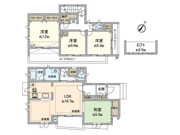 北烏山1丁目 戸建 間取図(平面図) 北烏山1丁目 戸建 間取図(平面図)
