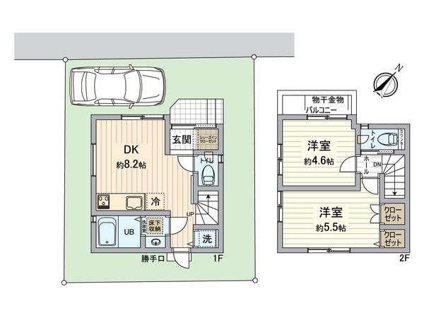 喜多見4丁目 新築戸建 1号棟 間取図(平面図) 喜多見4丁目 新築戸建 1号棟 間取図(平面図)