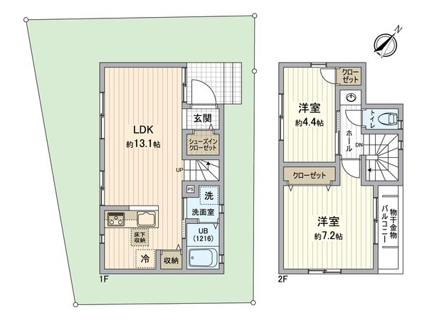 喜多見4丁目 新築戸建 2号棟 間取図(平面図)