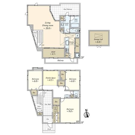 世田谷区祖師谷四丁目 一戸建 間取図(平面図) 世田谷区祖師谷四丁目 一戸建 間取図(平面図)