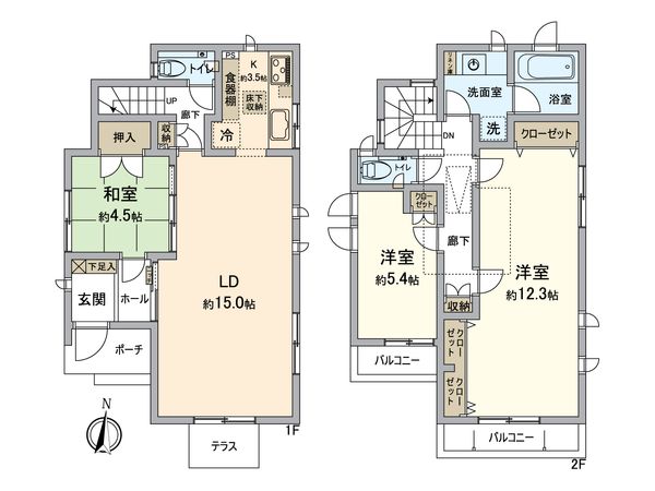 杉並区高井戸西1丁目 戸建 間取図(平面図) 杉並区高井戸西1丁目 戸建 間取図(平面図)