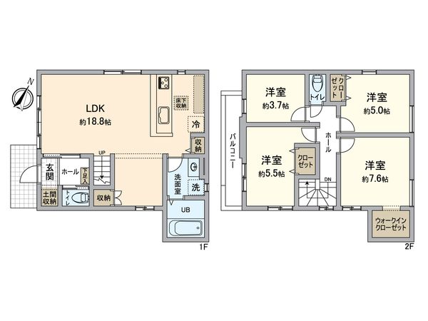 喜多見9丁目 新築戸建 1号棟 間取図(平面図) 喜多見9丁目 新築戸建 1号棟 間取図(平面図)