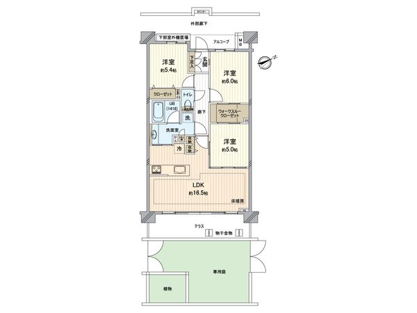 オークプレイス世田谷船橋 間取図(平面図) オークプレイス世田谷船橋 間取図(平面図)