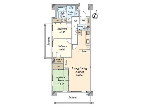 セザール千歳船橋コルティーレ 間取図(平面図) セザール千歳船橋コルティーレ 間取図(平面図)