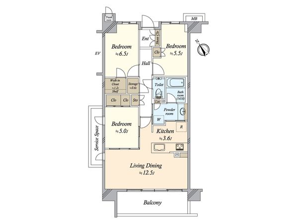 ウエリス世田谷砧 間取図(平面図)