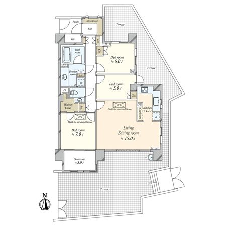 パークシティ成城 G棟 間取図(平面図) 間取図(平面図)