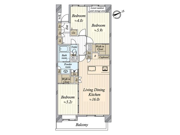 パーク・ハイム狛江 2号棟 間取図(平面図)