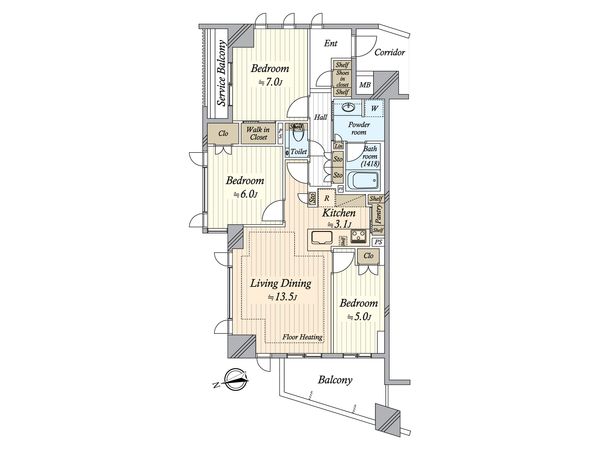 プレミスト上麻生 間取図(平面図)