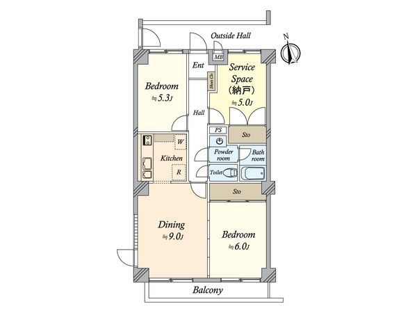 サンライン成城ハイツ 間取図(平面図)