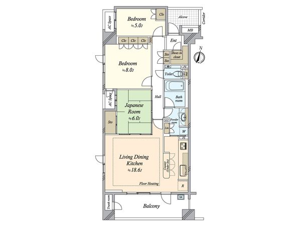 ルネ成城 間取図(平面図) ルネ成城 間取図(平面図)