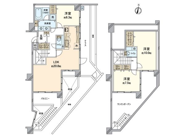 クレッセント砧 間取図(平面図) クレッセント砧 間取図(平面図)