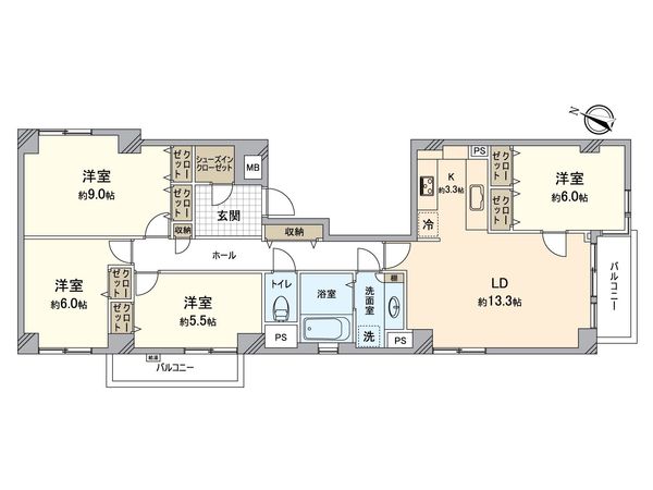 成城南フラッツ 間取図(平面図)