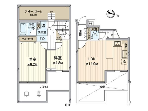 デュフレベース成城 間取図(平面図) デュフレベース成城 間取図(平面図)