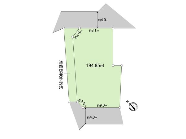 座間市ひばりが丘2丁目 土地 区画図
