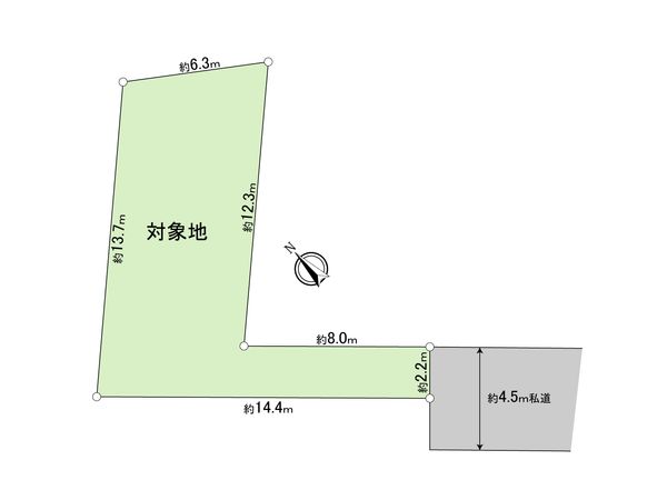 立川市砂川町7丁目 古家つき土地 区画図 立川市砂川町7丁目 古家つき土地 区画図