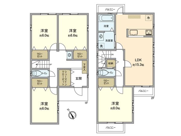 立川市高松町2丁目 建築条件付き売地 建物プラン例 (間取り図) 立川市高松町2丁目 建築条件付き売地 建物プラン例 (間取り図)
