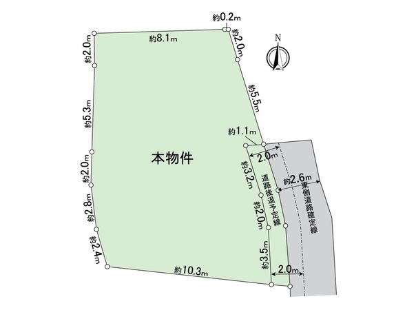 日野市日野本町2丁目 土地 区画図