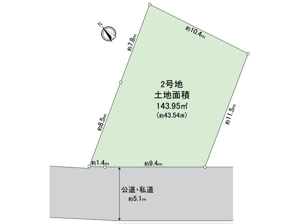 立川市上砂町3丁目土地 2号地 区画図