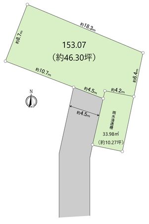 羽村市羽西3丁目 土地(南道路区画) 区画図