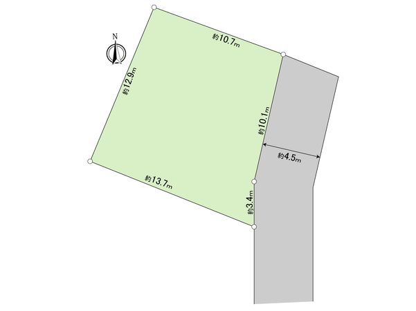 羽村市羽西3丁目 土地(東道路区画) 区画図 羽村市羽西3丁目 土地(東道路区画) 区画図