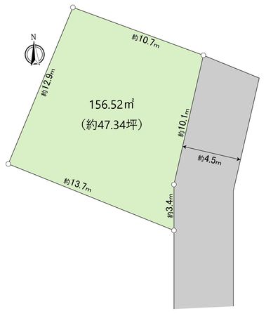羽村市羽西3丁目 土地(東道路区画) 区画図