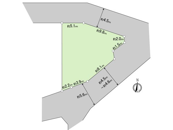 羽村市羽西3丁目 土地(角区画) 区画図 羽村市羽西3丁目 土地(角区画) 区画図