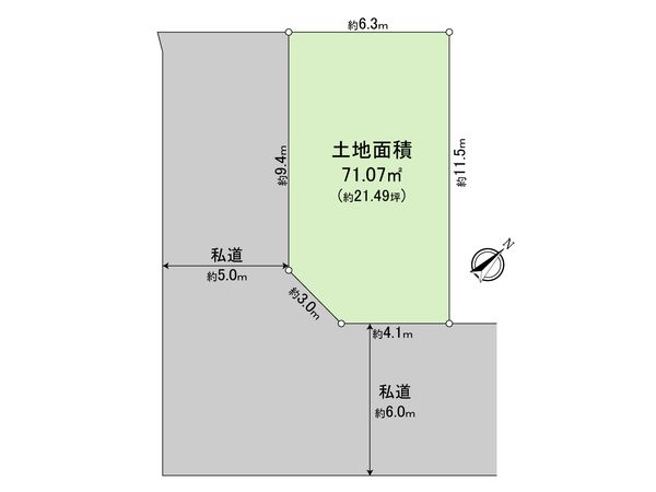 立川市砂川町8丁目 建築条件付き土地 区画図 立川市砂川町8丁目 建築条件付き土地 区画図