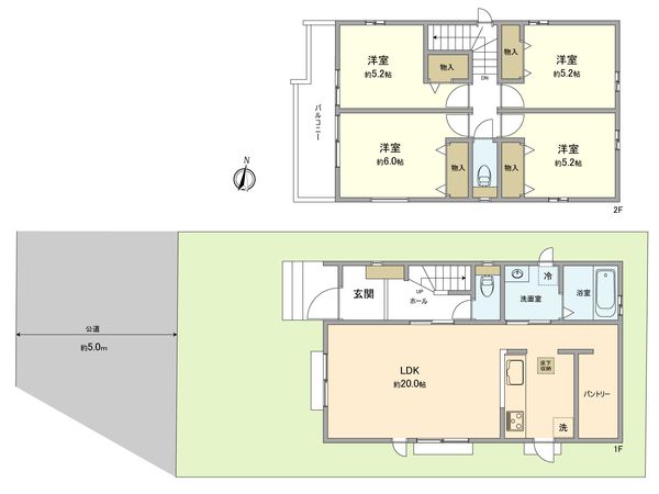 東大和市向原2丁目 新築戸建B号棟 間取図(平面図) 東大和市向原2丁目 新築戸建B号棟 間取図(平面図)