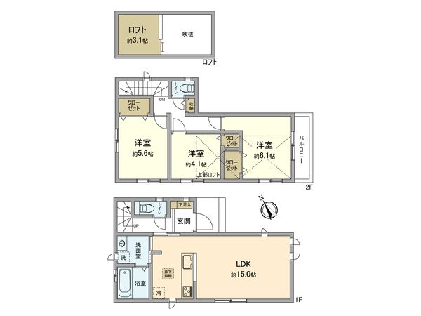 武蔵村山市大南2丁目 新築戸建 間取図(平面図) 武蔵村山市大南2丁目 新築戸建 間取図(平面図)