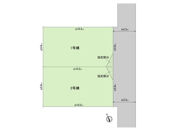 立川市錦町2丁目 新築戸建2号棟 全体区画図 立川市錦町2丁目 新築戸建2号棟 全体区画図