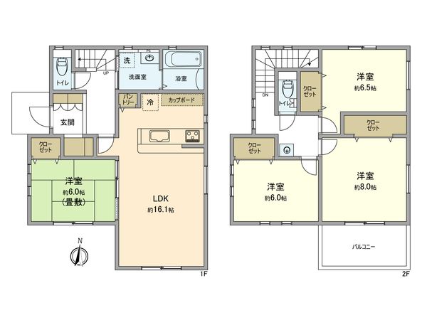 立川市柴崎町5丁目 新築戸建3号棟 間取図(平面図) 立川市柴崎町5丁目 新築戸建3号棟 間取図(平面図)