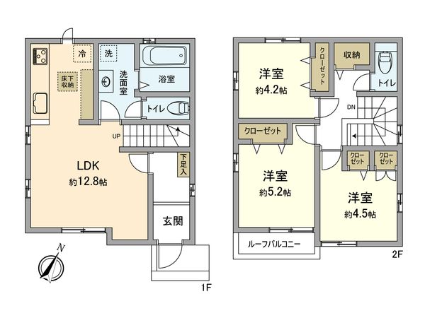 立川市栄町4丁目 新築戸建 間取図(平面図) 間取図(平面図)