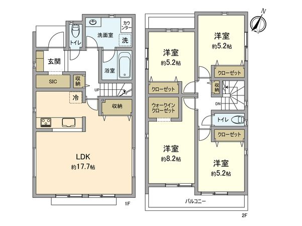 日野市新町3丁目 新築戸建 間取図(平面図) 日野市新町3丁目 新築戸建 間取図(平面図)
