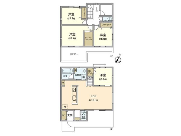 日野市新町3丁目 新築戸建 間取図(平面図) 間取図(平面図)