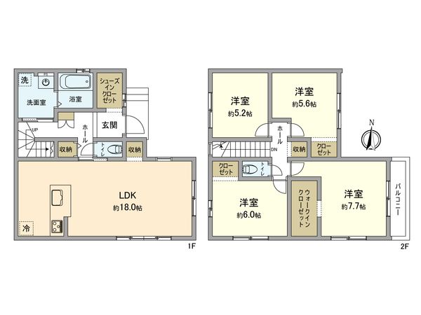 東大和市向原3丁目 新築戸建 間取図(平面図) 東大和市向原3丁目 新築戸建 間取図(平面図)