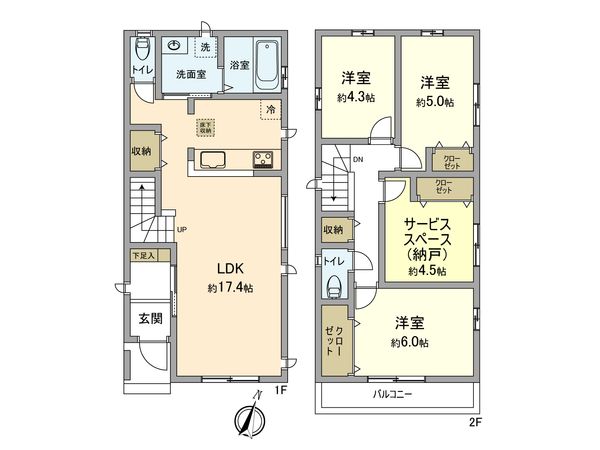 東大和市南街5丁目 新築戸建B号棟 間取図(平面図)