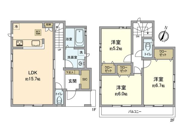 東大和市南街5丁目 新築戸建D号棟 間取図(平面図)