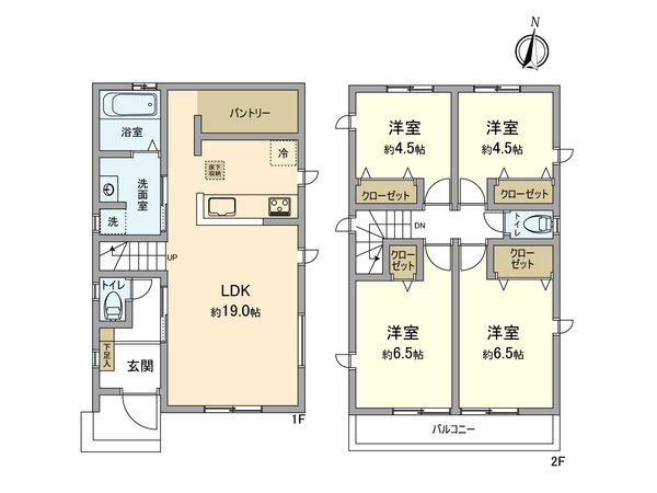 立川市幸町4丁目 新築戸建 B号棟 間取図(平面図) 間取図(平面図)