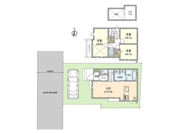 立川市砂川町1丁目 新築戸建 A号棟 間取図(平面図) 立川市砂川町1丁目 新築戸建 A号棟 間取図(平面図)