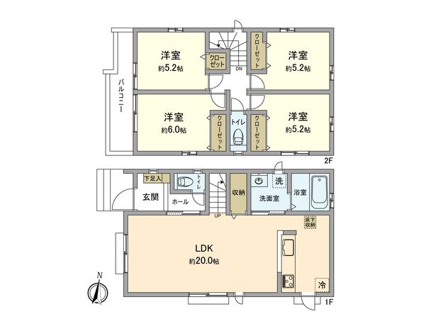 東大和市向原2丁目 新築戸建A号棟 間取図(平面図) 東大和市向原2丁目 新築戸建A号棟 間取図(平面図)