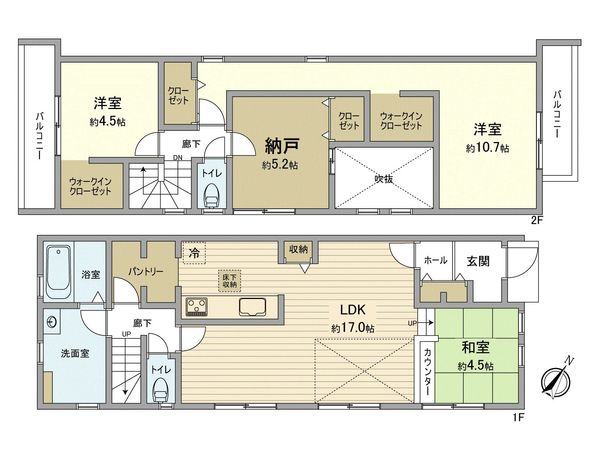 日野市旭が丘1丁目 新築戸建1号棟 間取図(平面図) 日野市旭が丘1丁目 新築戸建1号棟 間取図(平面図)
